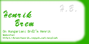 henrik brem business card